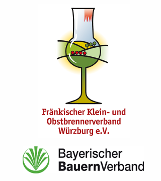 Logo Fränkischer Klein- und Obstbrennerverband e.V. und Logo Bayerischer Bauernverband