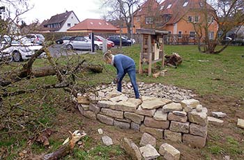 Steinmauerhaufen