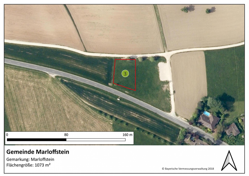 Lageplan Gemeinde Marloffstein Ortsteil Marloffstein, Teilfläche 3, 1073 m²