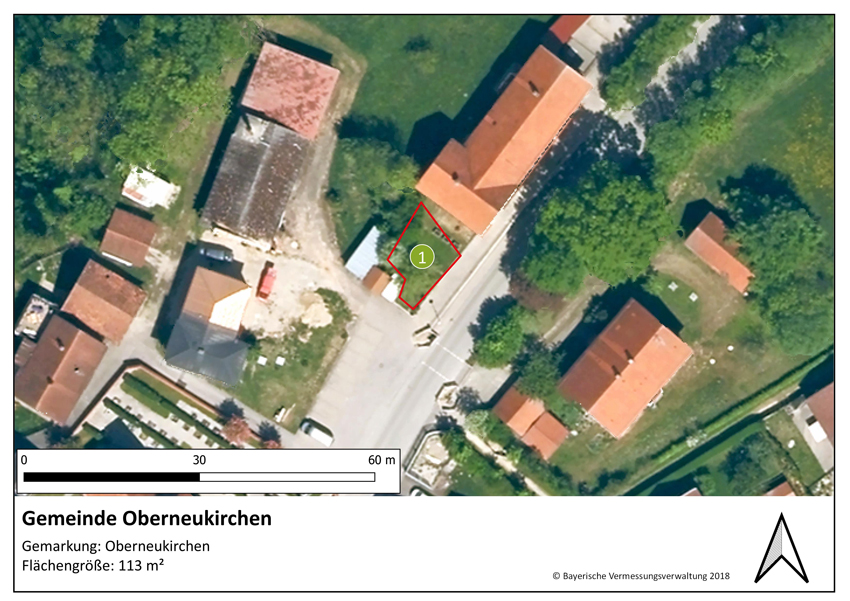 Lageplan Gemeinde Oberneukirchen Ortsteil Oberneukirchen, Teilfläche 1, 113 m²
