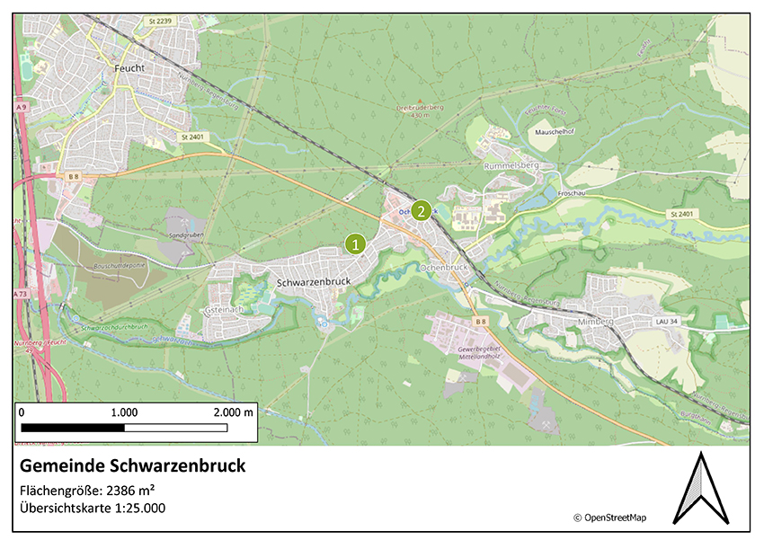 Übersichtskarte Gemeinde Schwarzenbruck