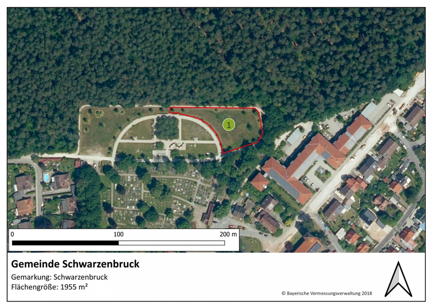 Lageplan Gemeinde Schwarzenbruck Ortsteil Schwarzenbruck, Teilfläche 1, 1955 m²