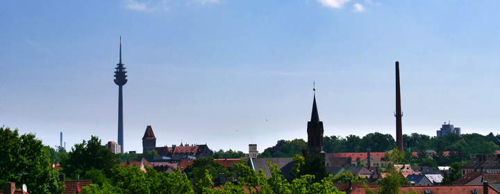 Stadtansicht der Stadt Stein in Mittelfranken